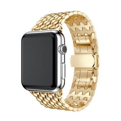 Metallarmband i Fjärilspänne Apple Watch Series 10 46mm Guld