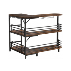 Bardisk i metal og møbelplade H110 x B120 x D90 cm - Sort/Rustik brun