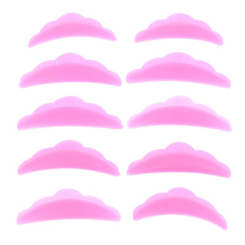 5 par lash lift sköldar (xs sml xl) silikonkuddar ögonfranspermanent stavar curlers - Mörkrosa