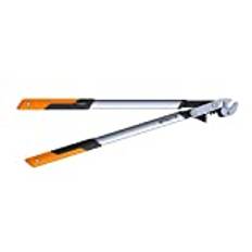 Fiskars PowerGearX Amboss-Getriebeastschere für trockenes und hartes Holz, Antihaftbeschichtet, Gehärteter Präzisionsstahl, Länge: 80 cm, Schwarz/Orange, LX99-L, 1020189