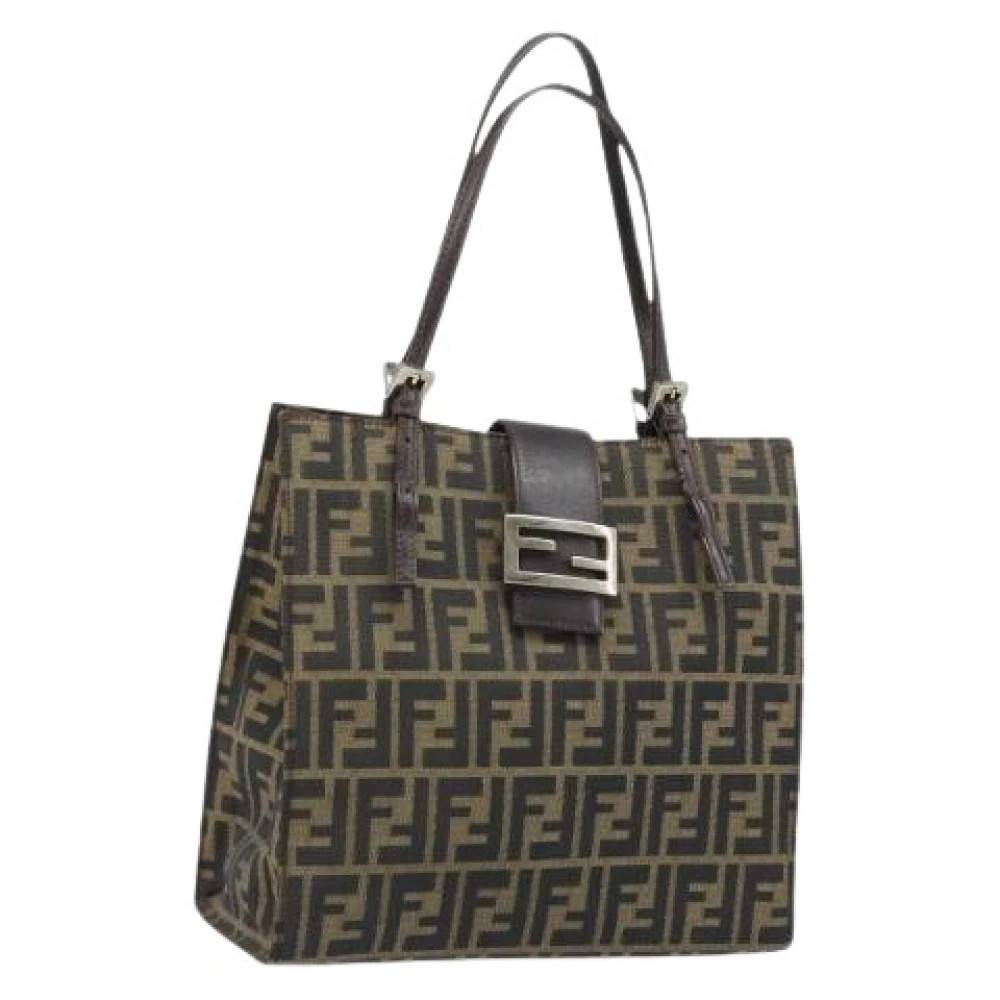 Fendi Vintage Pre-owned Zucca Canvas Håndtaske - Vintage - Dame - Brun - ONE SIZE - Læder