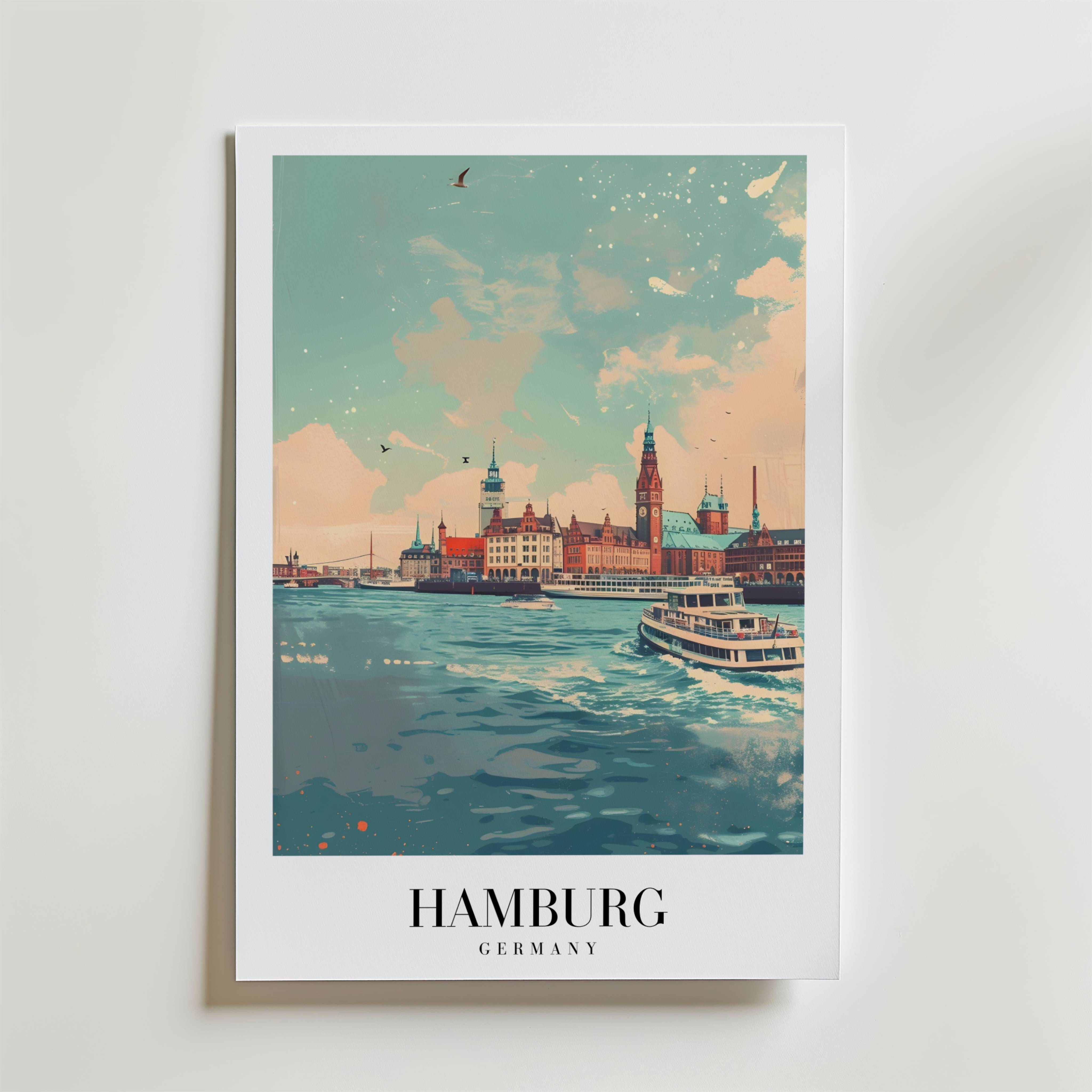 Sails Of Hamburg Poster - Premium Canvas 21x30 cm