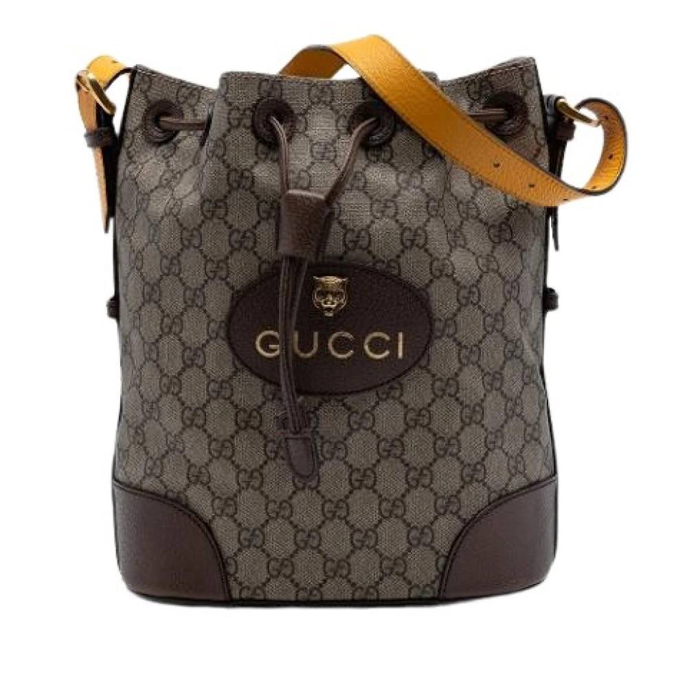 Gucci Vintage Pre-owned Canvas Bucket Bag - Vintage - Dame - Brun - ONE SIZE - Uld