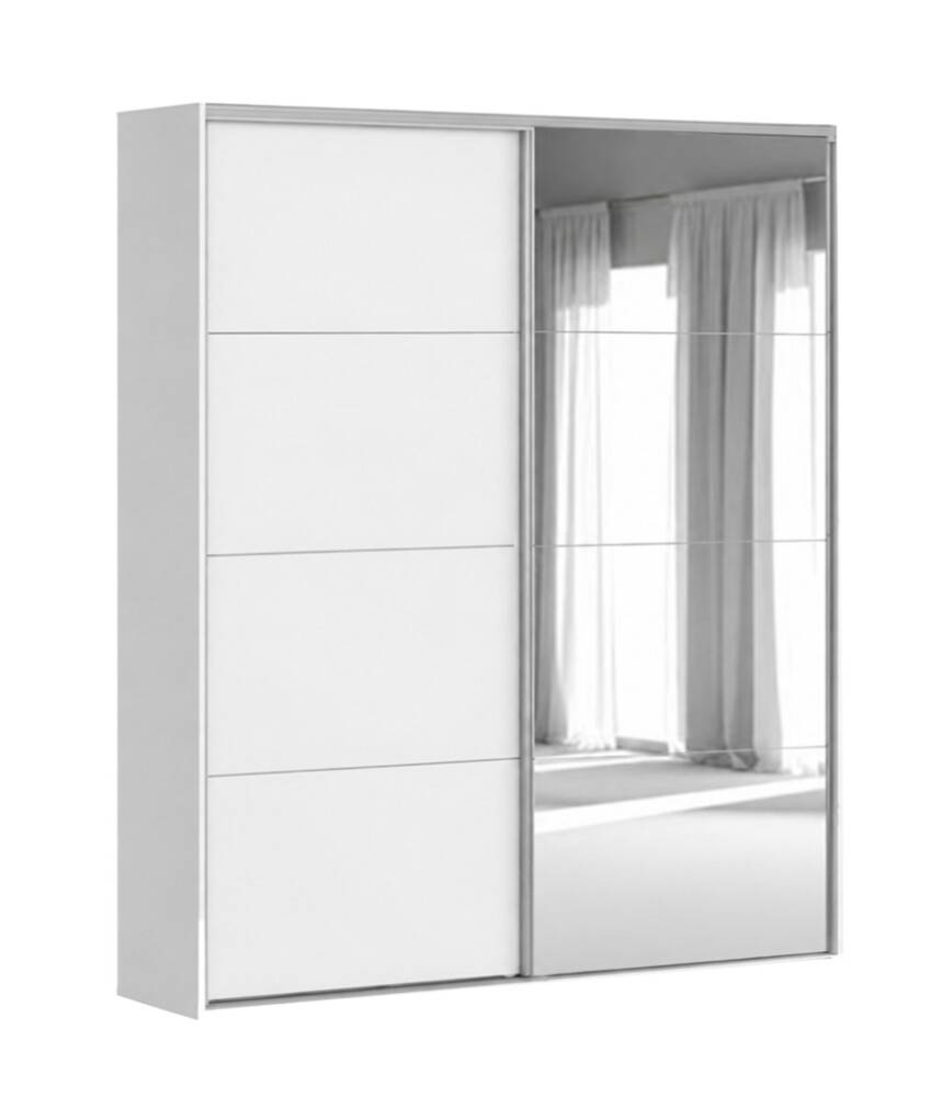 Flexislide Shape garderobeskab hvid/spejl 153x218,5x60 cm