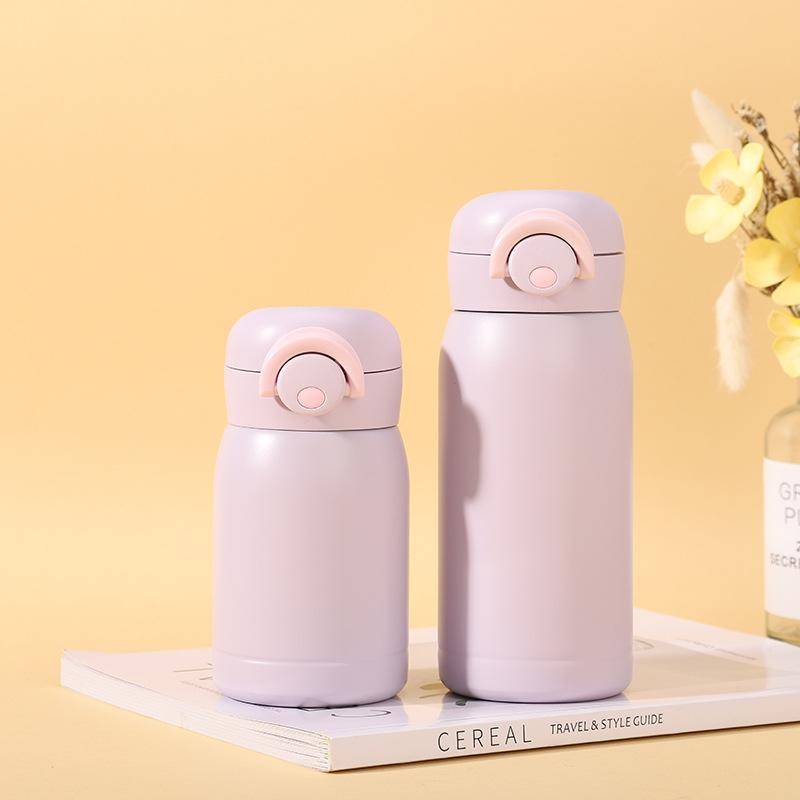 Stainless Steel Thermos Cup One button Elastic Cover Car Cup for Students Simple Fashionable Water Cup