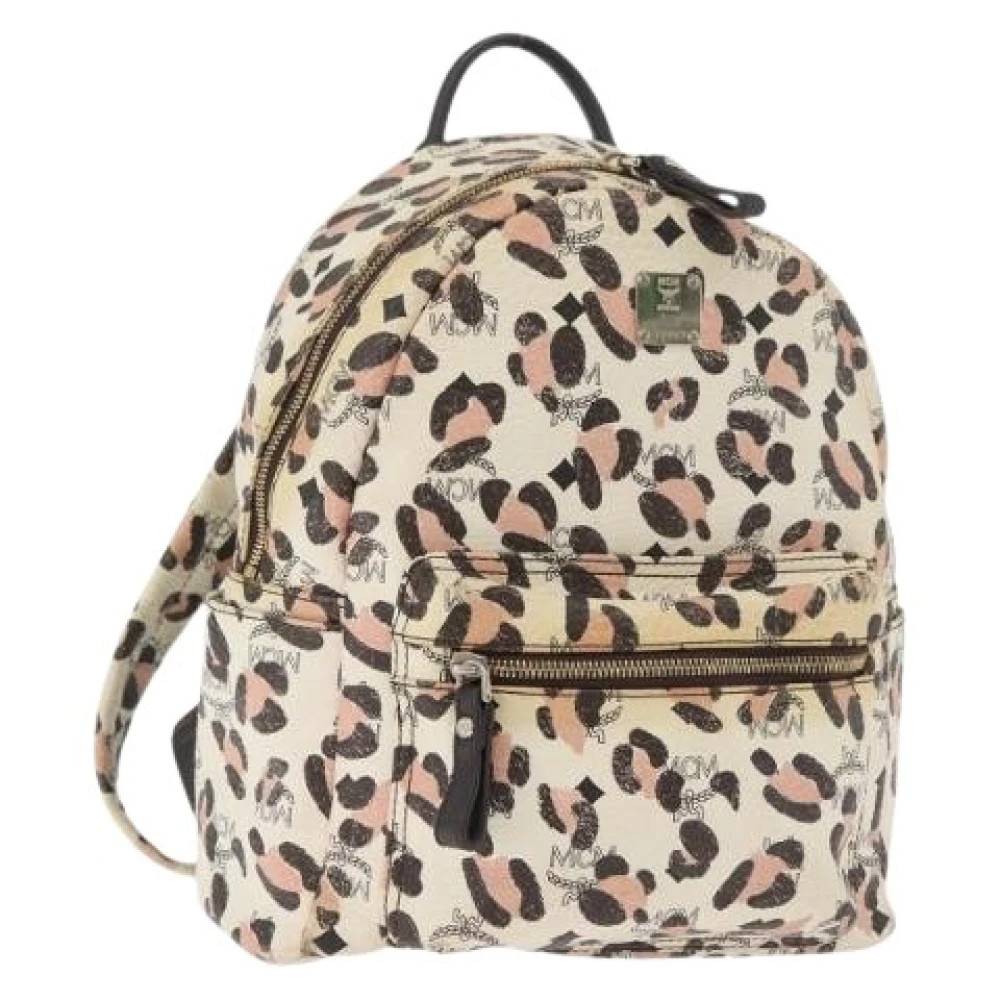 MCM Pre-owned Pre-owned PVC Læder Rygsæk - Vintage - Dame - Beige - ONE SIZE - Læder