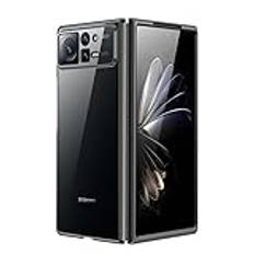 Smartphone Flip Fodral Fodral Compatible with Xiaomi Mix Fold 2, Shiny Plating Edge Case, [Gulningsbeständig]Tunnt och tufft telefonfodral Hårt stötfångare Stötsäkert skyddsskydd Compatible with Xiaom