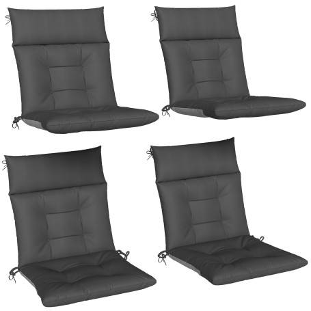 Stolsdynor Mörkgrå 4-Pack Vattenavvisande Halkfri 111,5 x 53 x 8 cm