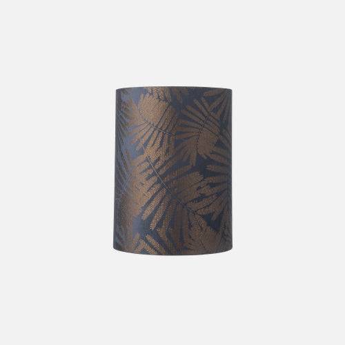 Fabric lampshade D Fern leaves wild Blue