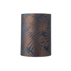 Fabric lampshade D Fern leaves wild Blue