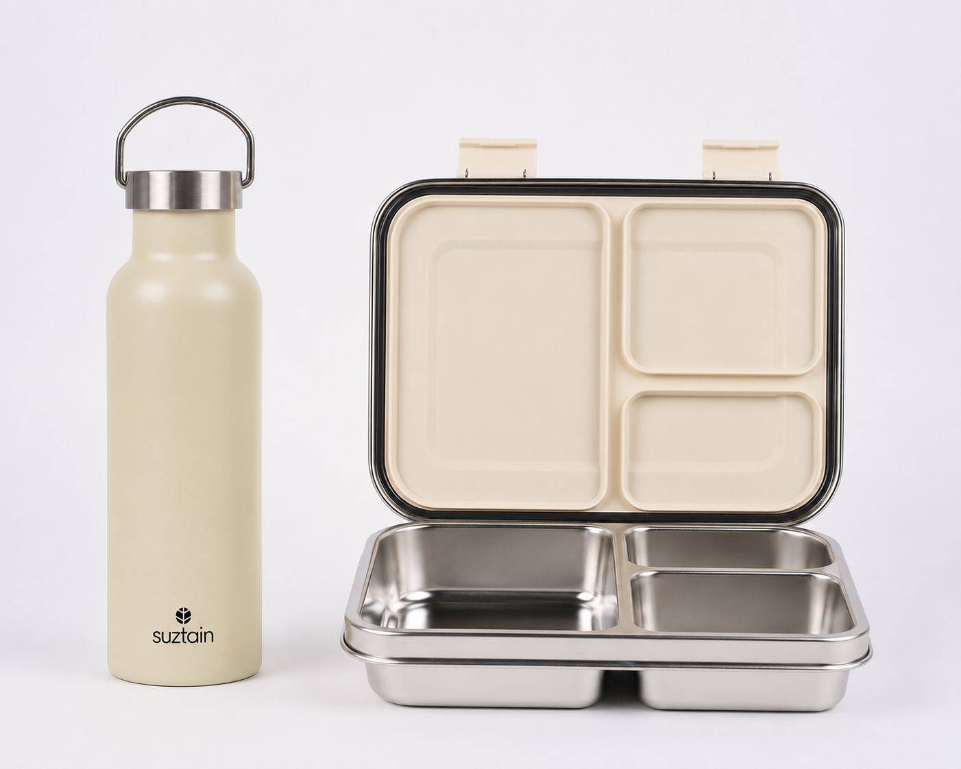 Suztain - Madkasse & Drikkedunk - Creme Beige.