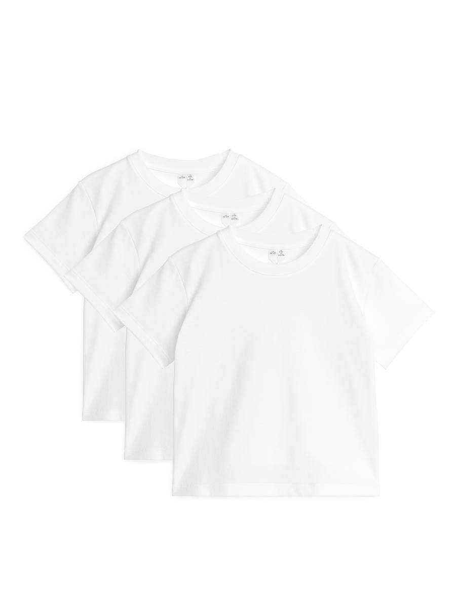 ARKET Crew-Neck T-Shirt Set Of 3 -White, 122/128