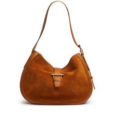 T-bar Suede & Leather Shoulder Bag