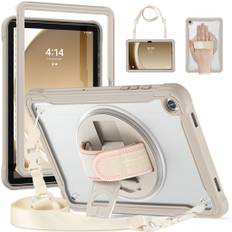 Samsung Galaxy Tab A9 Plus Skal med hand- och axelrem - Beige