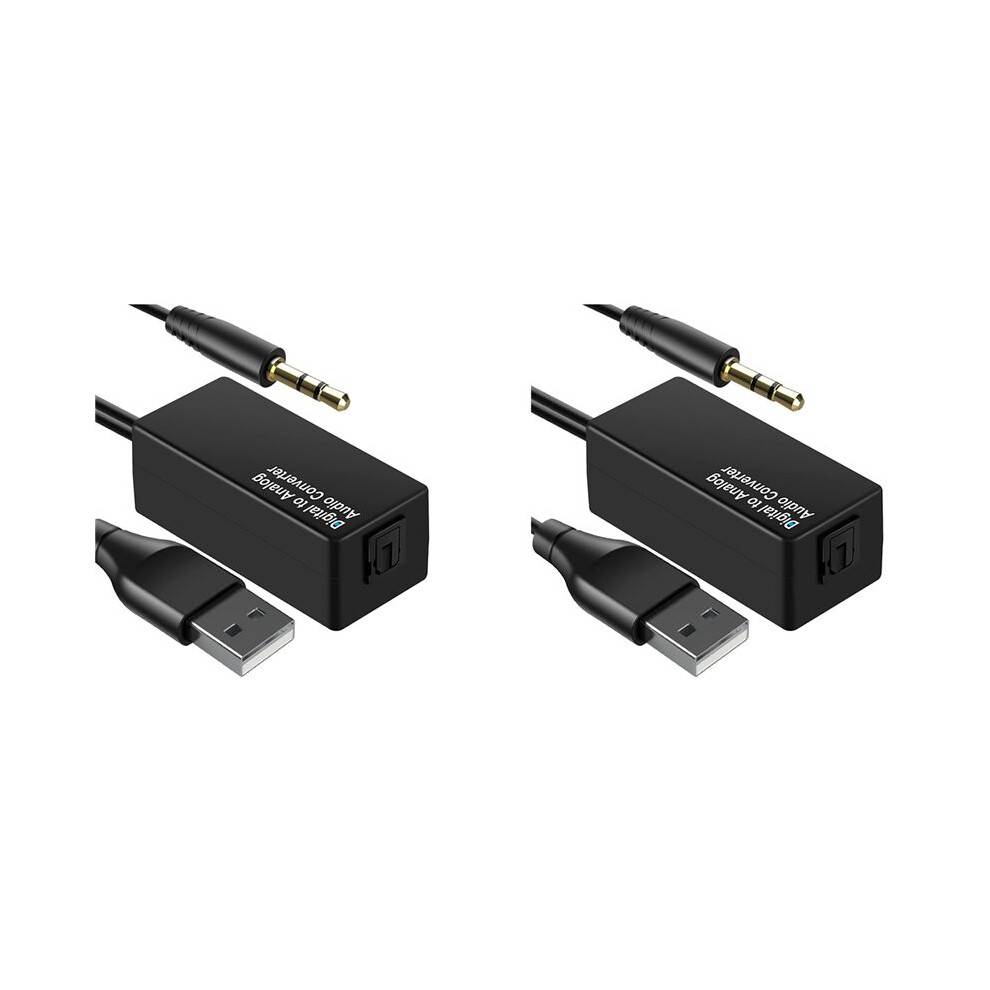 2X 192KHz Digital to Analog Audio Converter ,DAC Digital Optical Toslink to Analog 3.5mm Jack Audio Cable Adapter
