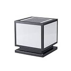 Modern enkel Solar Power Stolpe Lampa Fyrkantig Vattentät staketstolpe Solar Lights Solar Outdoor Post Lykta För Utomhusbelysning Dekoration (20 * 20cm)