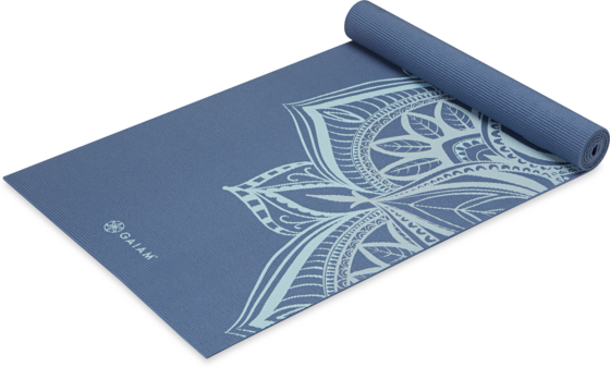 Gaiam High Tide Point Yoga Mat 5mm Yogamattor Blue - One Size