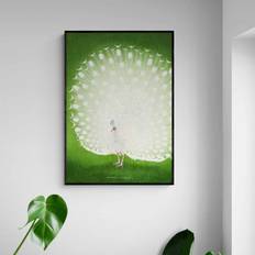 Akustik billede Peacock 57x80 cm, Sort