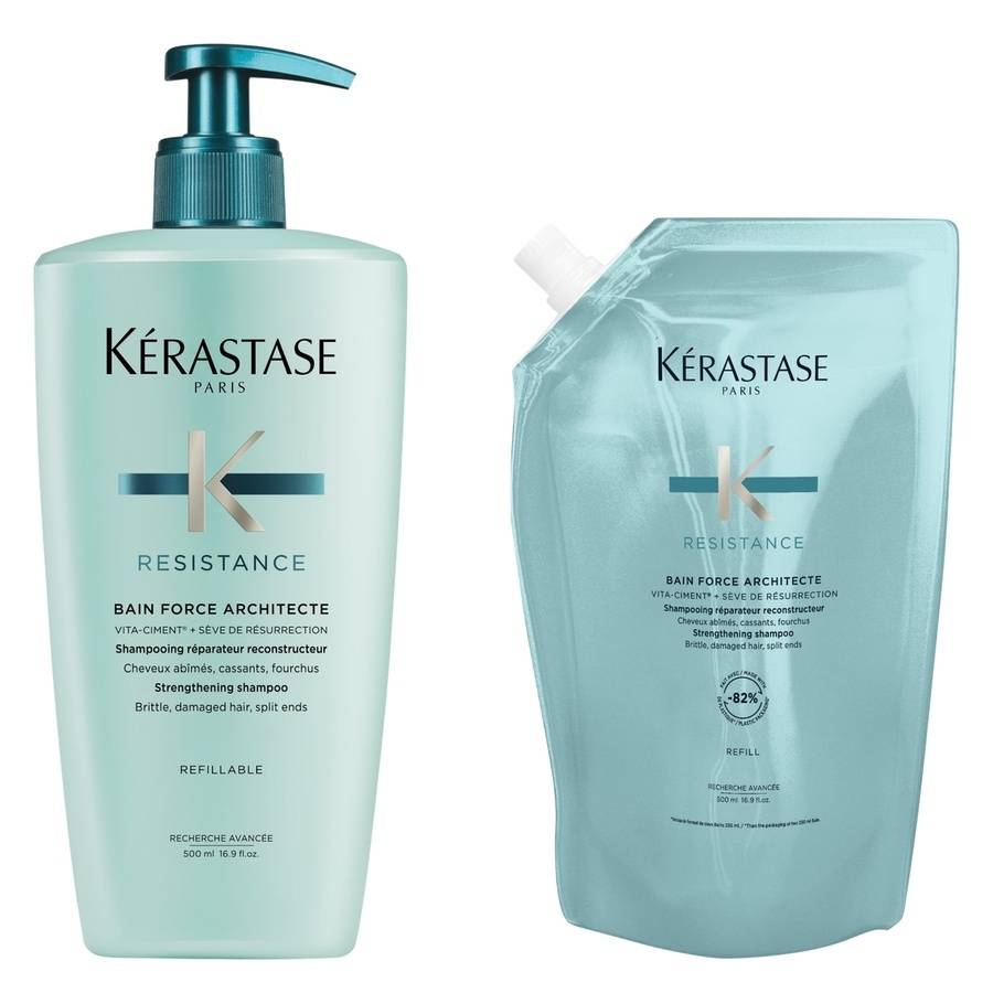 Kérastase Resistance Bain Force Architechte Shampoo 500ml + 500ml Refill