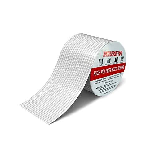 GEFONG Vattentätt Butylgummi Aluminiumfolie Tejp Längd 10m Bredd 10cm Reparationstejp för Rör Tak Ränna Inomhus Utomhus för Plast- och Metall Reparationer 1 Rulle