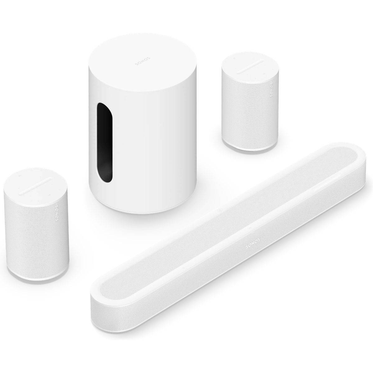 Sonos Pakke Beam Ultra + 2x Era 100 + 1 hvid Sub mini.