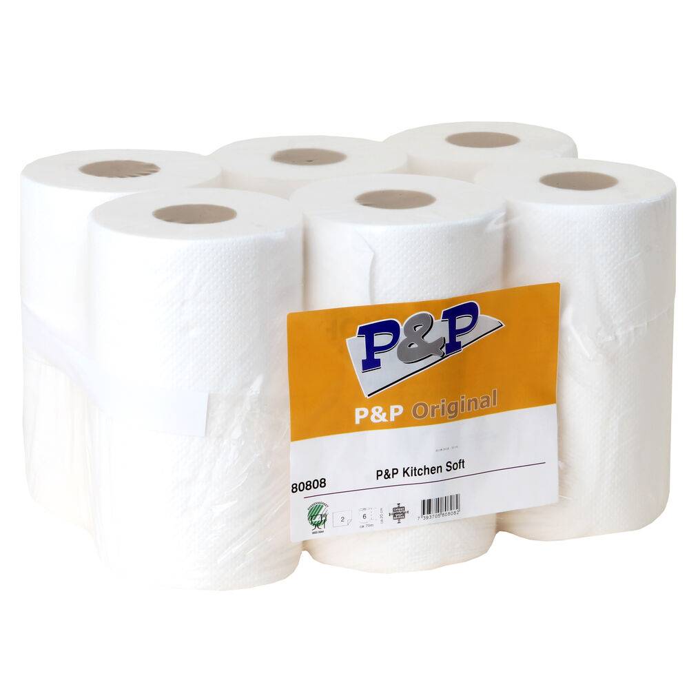 Hushållspapper P&P Kitchen Soft Compact 70m x 6/fp