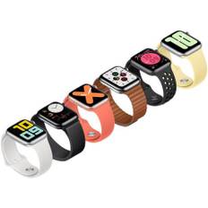 Apple Watch Series 5 (2019) | 44 mm | Rustfrit stål | GPS + Cellular | guld | Sportsrem hvid