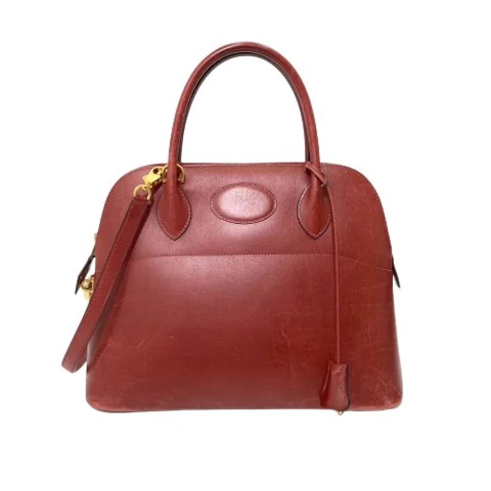 Hermès Vintage Pre-owned Bolide 31 Håndtaske Bordeaux Guld Hardware - Vintage - Dame - Rød - ONE SIZE - Uld