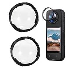 LAMBO 2 Pieces Lens Cap For Insta360 X4, Swivel Protective , Waterproof Lens Cap For Insta360x4, Action Cameras, Transparent Protective , Tempered Glass Lens , PN2WKI39VP5U1VRS