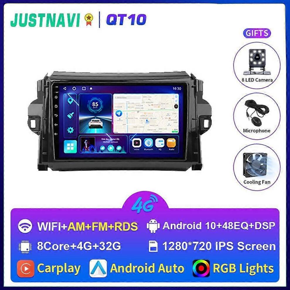 (QT10 4G 32G IPS) 2din Android Car Radio Multimedia Video Player For Toyota Fortuner 2015-2020 Stereo Carplay Autoradio GPS Navigation BT