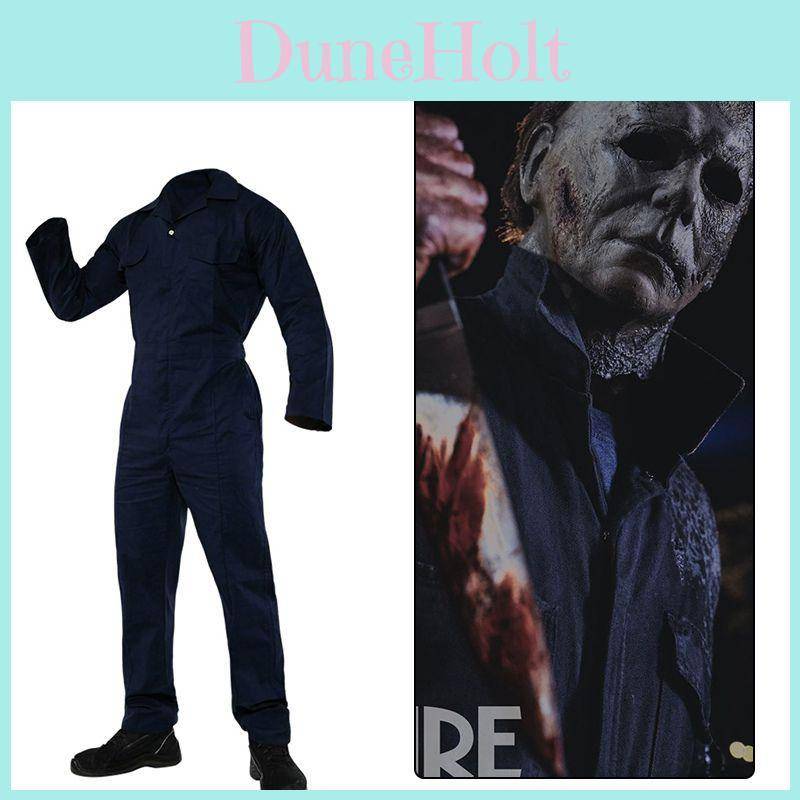 Halloween Kills Michael Myers Cosplay Jumpsuit Kostym Fest Thriller Skräck cm black