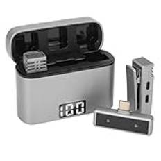 Trådlös Lavalier Lapel -mikrofon, USB C -klipp på Lapel MIC Magnetic Wireless Noise Reduction Sladlös MIC med Laddningsfodral för Videoinspelningsströmning