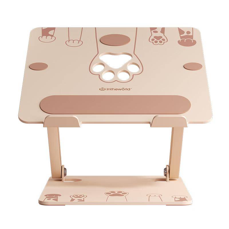 Laptop Stand, IPad Tablet Cooler, Cute Cat Paw Design, Suitable for 14/15/16 Inch Laptops, Adjustable Height Riser Stand