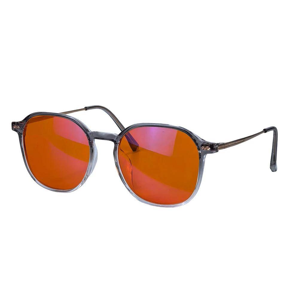 Blue Light Blocking Glasses Orange Lenses for Better Sleep Improve Insomnia Square Tr90 Glasses Women Big Size 140mm