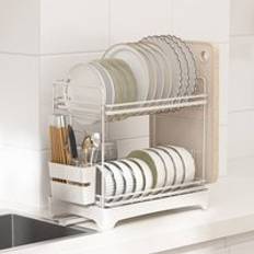 Yushijia drying dish sink rack storage bowl organizer folding collapsible 2 layer dish drainer holder kitchen dish drying rack