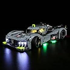 YEABRICKS LED-ljus för Lego-42156 Technic Peugeot 9X8 24H Le Mans Hybrid Hypercar modell byggklossar (Lego-set ingår inte)