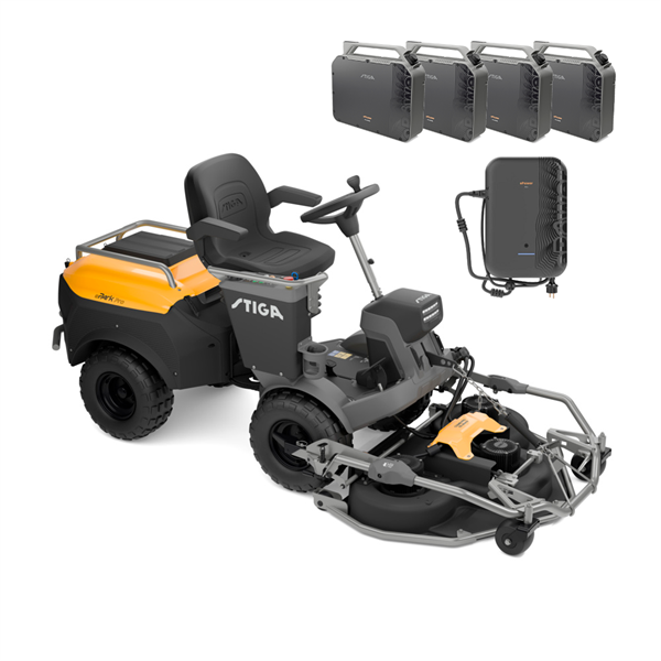 STIGA ePark Pro frontklipper - 110 cm klippebredde inkl. fri levering, montering og klargøring | Inkl. 4 batterier og lader.