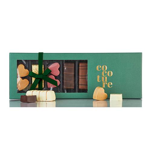 Chokoladeæske fra Cocoture i grøn - 225g