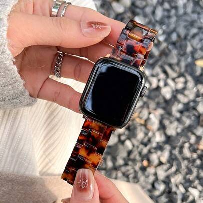 1 st Apple Tree-klockarmband i harts, kompatibelt med 40 mm, 44 mm, 45 mm, 41 mm, 42 mm, 38 mm, armbandsstil, kompatibelt med Ultra, SE, 11, 10, 9, 8, - Brun (38mm/40mm/41mm,42mm/44mm/45mm/49mm,42 mm för S10,46mm för S10,S10/S11-42mm,S10/S11-46mm)