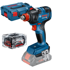 BOSCH GDX 18V-200 Batteridrevet slagskruetrækker/slagnøgle 18V, 200Nm, brushless + L-Boxx (Uden oplader i sættet) +1x Batteri Li-Ion, 18V, 5Ah