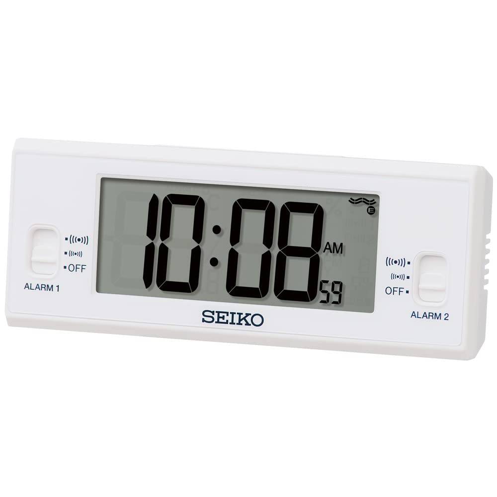 Seiko Clock Alarm Clock Table Clock Digital Radio Wave White 48 x 123 x 30mm SQ321W
