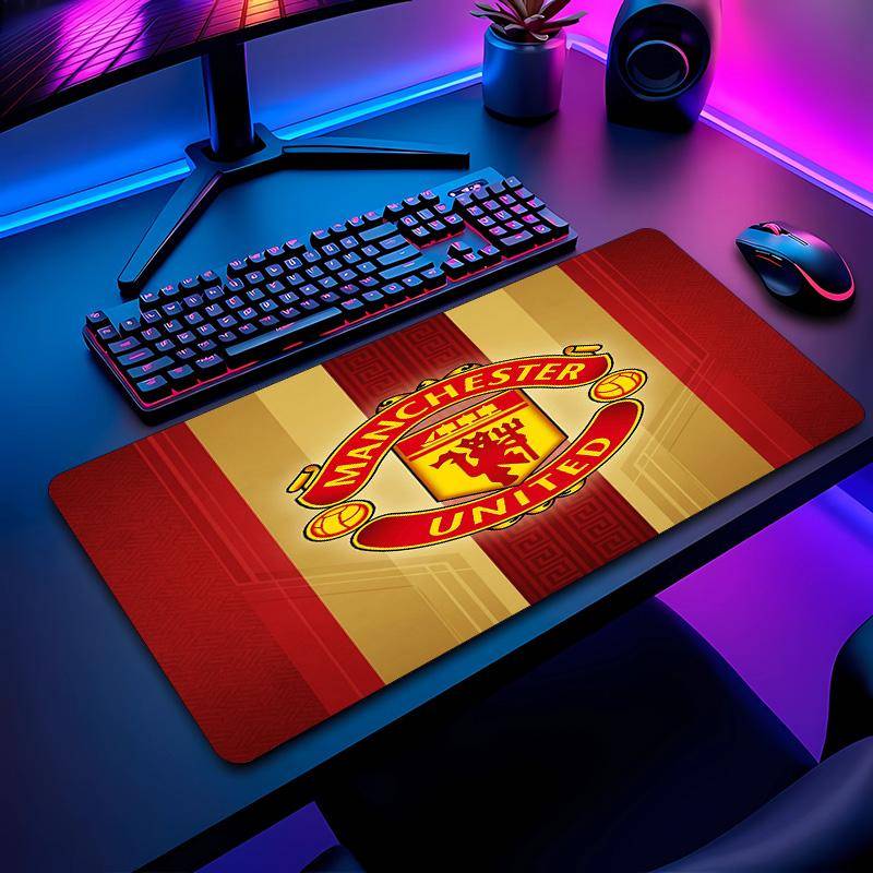Manchester United Football Pattern Mouse Pad Non?Slip Rubber Base Gaming Mousepad For Desk Office Home