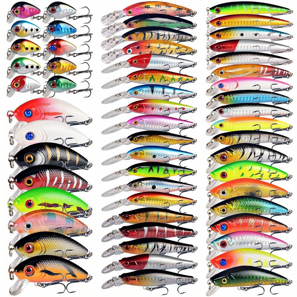 56pcs Premium Fishing Lures Set - Bionic Bait For Freshwater And Saltwater Fishing - Minnow Crankbait Tackle With Lifelike Design And Strong Hooks