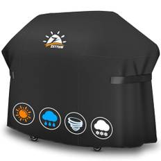 Zettum 7109 Grillöverdrag 190 cm, stort grillskydd för Weber Summit 600-serien, slitstarkt och vattentätt, överdrag med PU-beläggning för Monument, Brinkmann, Dyna-glo, Nexgrill, Megamaster