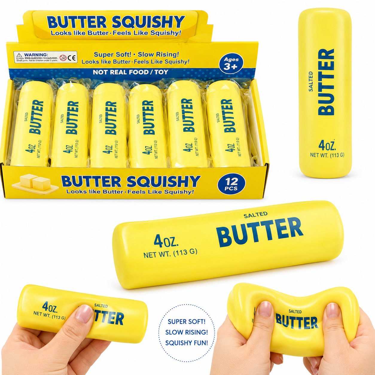 Rund Butter Squishy 13 cm – Super Soft Slow Rising Fidget Toy