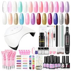COSCELIA Gel Nagellack Starterset mit UV Lampe 10 Farben*7ML UV Gel Nail Polish und 3 Farben*15ML Poly Nagel Gel Set mit Elektrische Nagelfräser Gel Nägel Selber Starterset Nail Art System für Zuhause