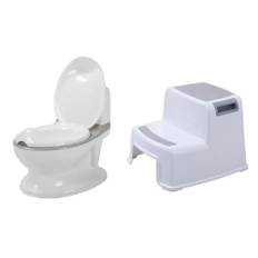 BabyDan - Potty w. Flush Sound - White + BabyDan - Two Step Stool - White