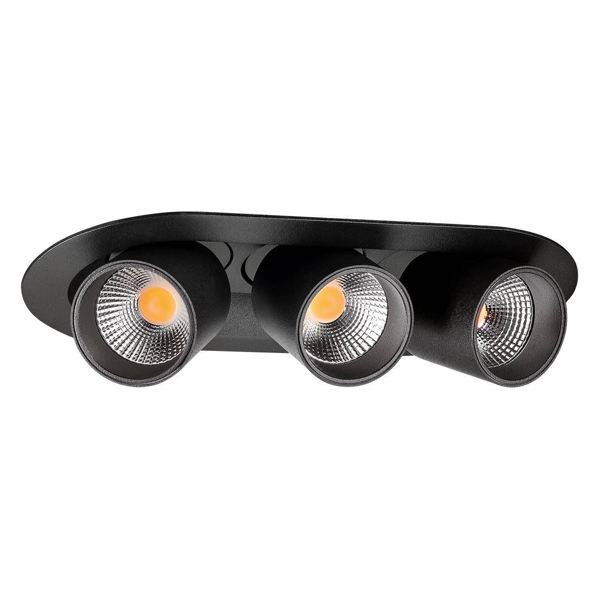 SG Armaturen Junistar Tube Round Downlight 15 W, 3 ljuspunkter Svart