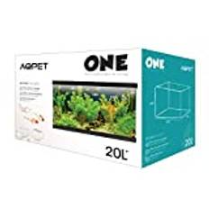 Akvarium Glas ONE Komplett med tillbehör Filter Sand Möbler Färg Svart 20 liter