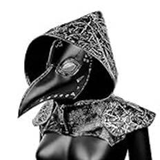 HINGTAT Plague Doctor Mask Halloween Rekvisita Kostym Set Steampunk Gotisk Cosplay Retro Läder Fågel Mask